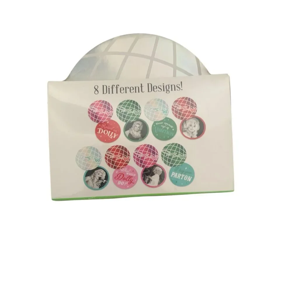 Dolly Parton Coasters, Set of 8 Round Double Sided , New